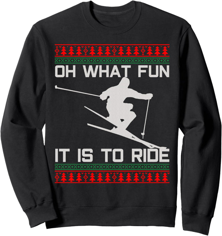 Ski Ugly Christmas - Weihnachten Lustig Skifahrer Geschenk Sweatshirt