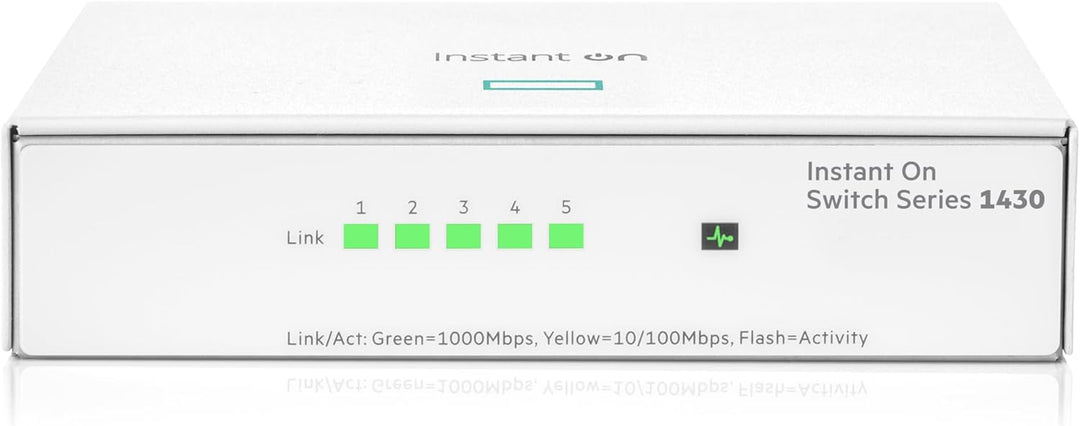 Aruba Instant On 1430 5-Port Gb Unmanaged Layer-2-Ethernet-Switch | 5x 1G | Lüfterlos | EU-Kabel (R8