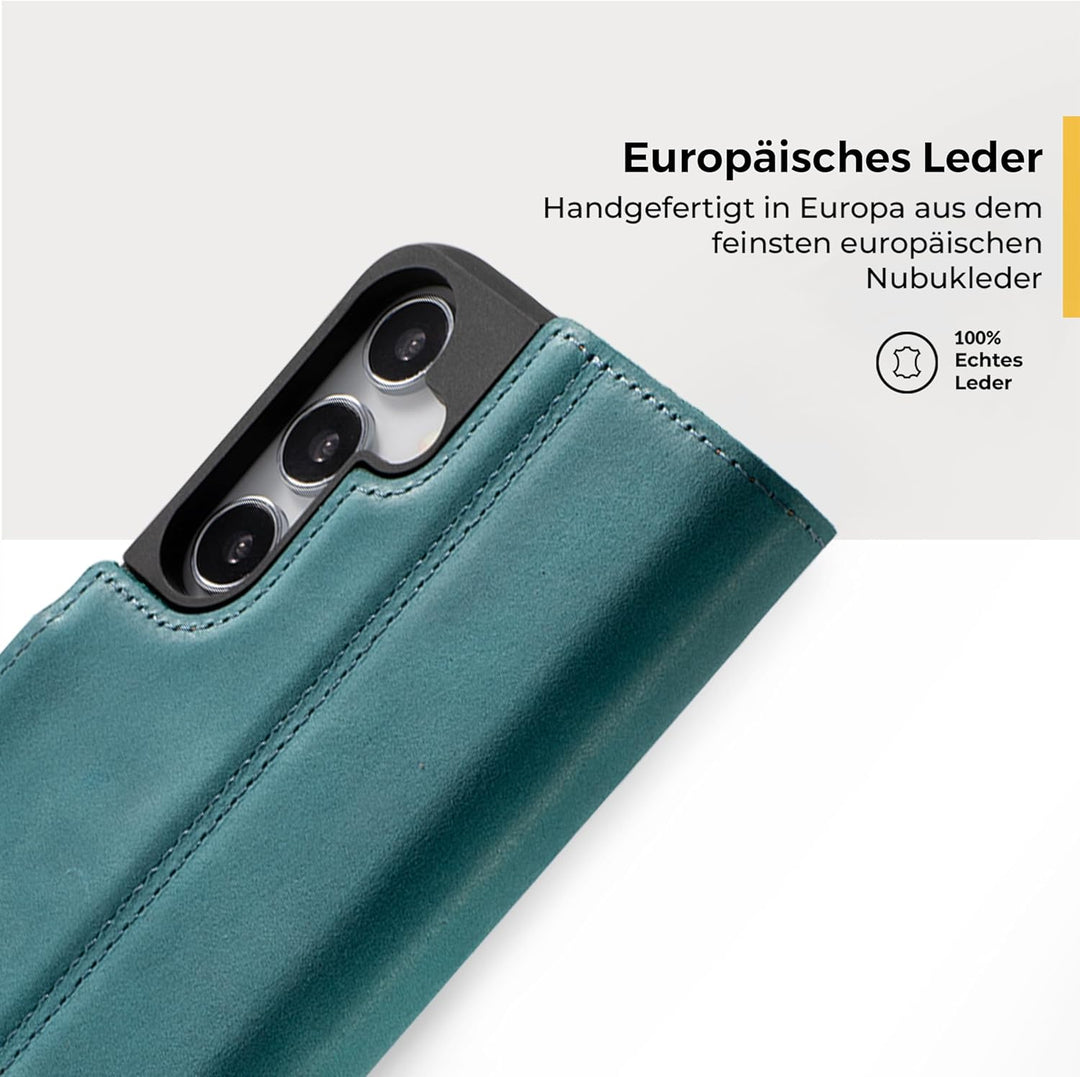 Snakehive Galaxy S23 Hülle Leder | Stylische Handyhülle mit Kartenhalter & Standfuss | Handyhülle Sc