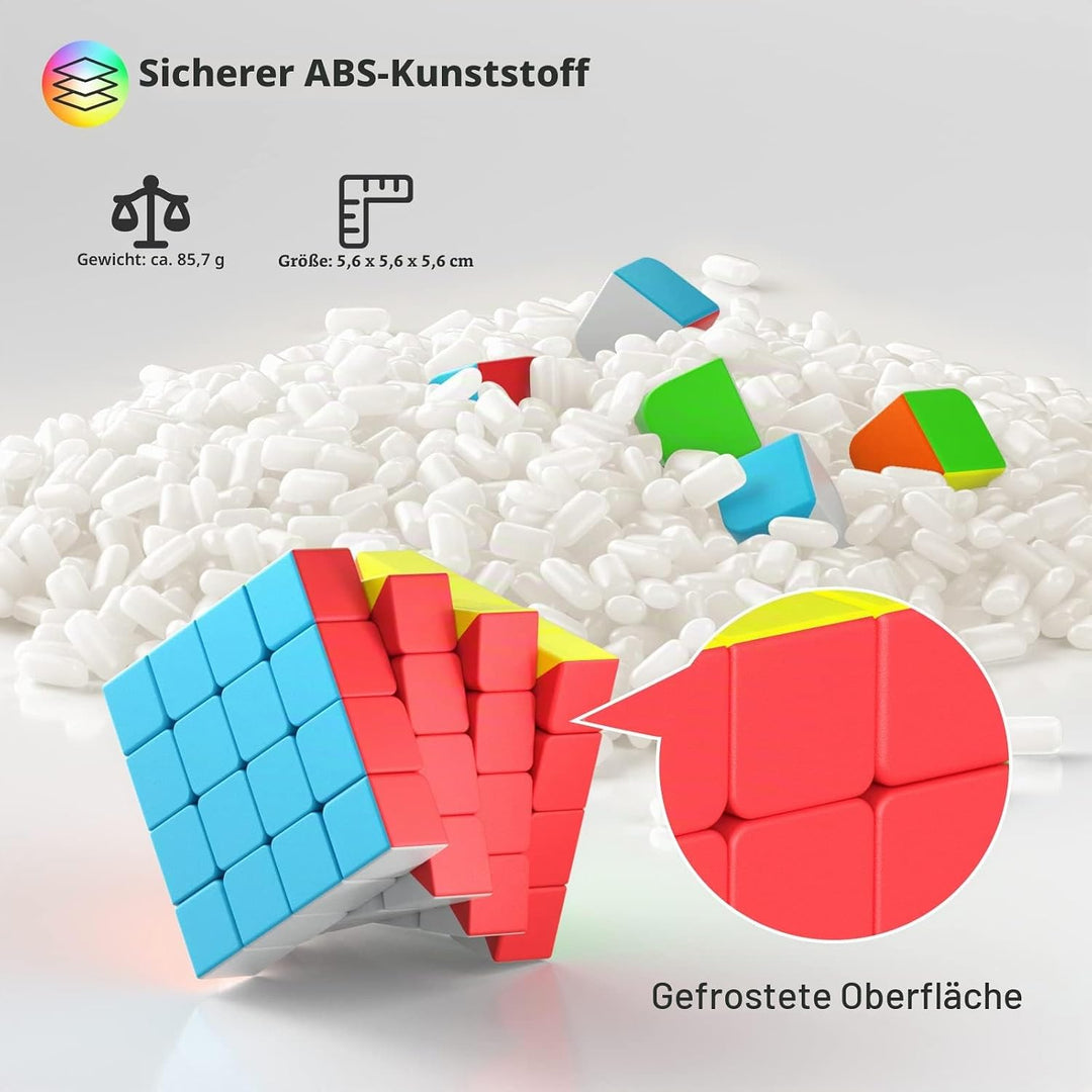 ROXENDA Zauberwürfel Set, Speed Cube Set von 2x2 3x3 4x4 5x5 Speedcube mit Geschenkbox für Kinder, G