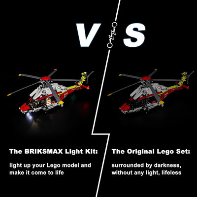 BRIKSMAX 42145 Led Licht für Lego Airbus H175 Rettungshubschrauber - Compatible with Lego Technic Ba