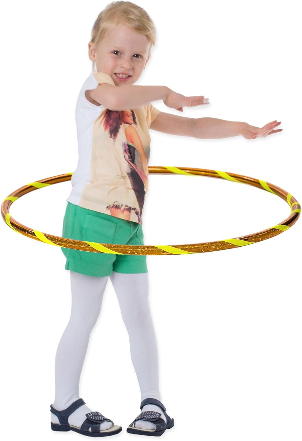Super Star Kinder Hula Hoop Reifen mit Sternen-Muster Ø70cm Stern-Gelb-Gelb, Ø70cm Stern-Gelb-Gelb