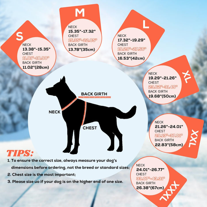 EMUST Winterhundemantel, wasserdicht, verstellbarer Hundemantel, für kleine/mittlere bis grosse Hund