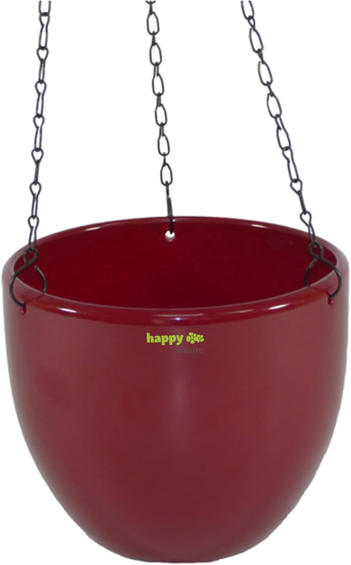 happy nature Set2 2 Keramik Hydro Blumenampel Venus 13/12 weinrot Ø 17.5 cm H 15 cm