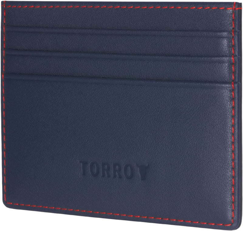 TORRO Kartenhalter- Kreditkartenhalter aus echtem Leder, Slim Wallet, kompatibel mit kontaktlosen Tr