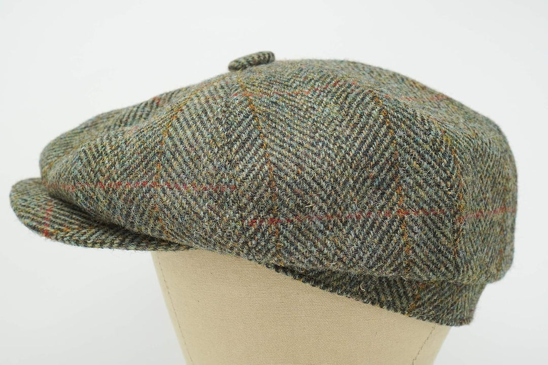 Borges & Scott Lomond Schirmmütze Newsboy – Schiebermütze aus 100% handgewebter Wolle - Harris Tweed
