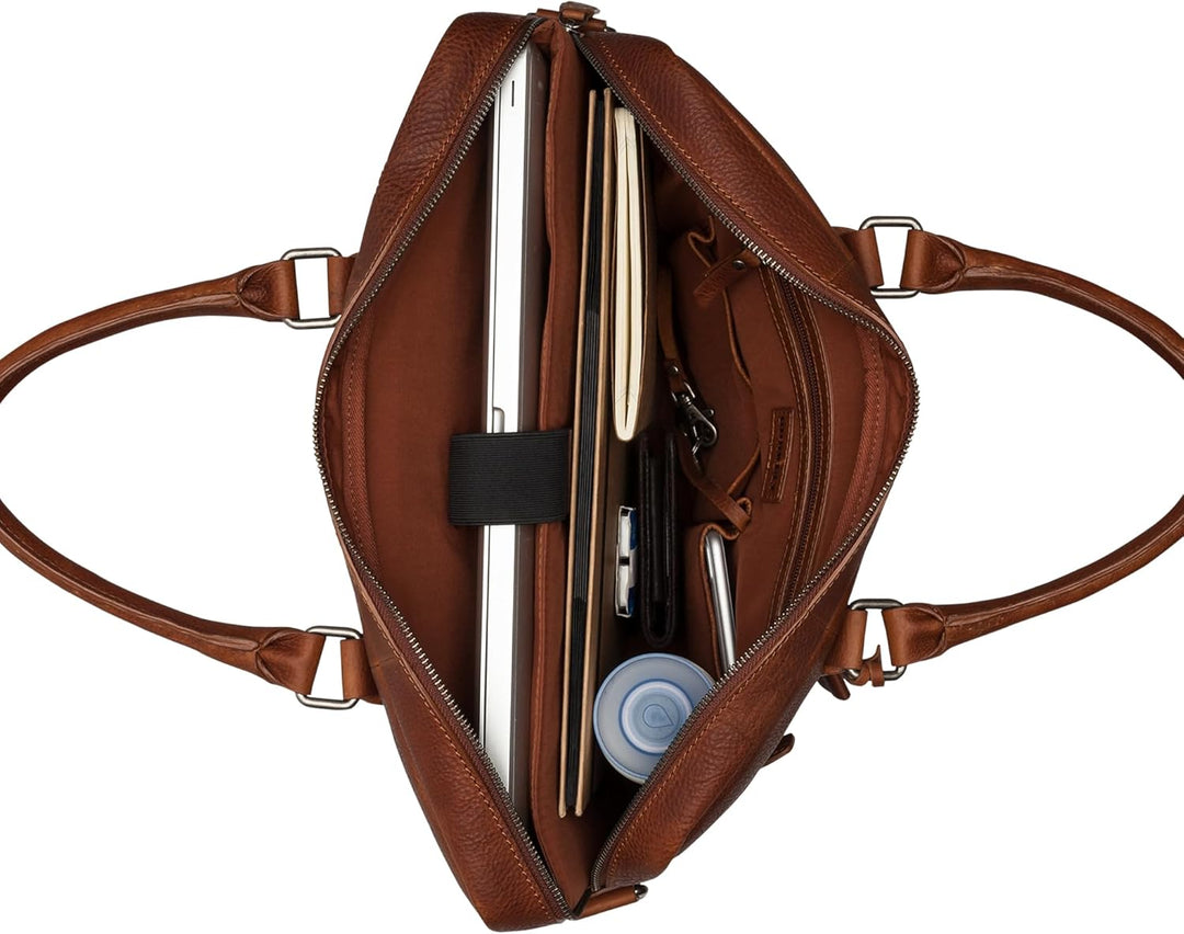 Burkely Fundamentals Antique Avery Reid Laptopbag Uni 15,6'' – Aktentasche aus Vollrindleder – Gepol