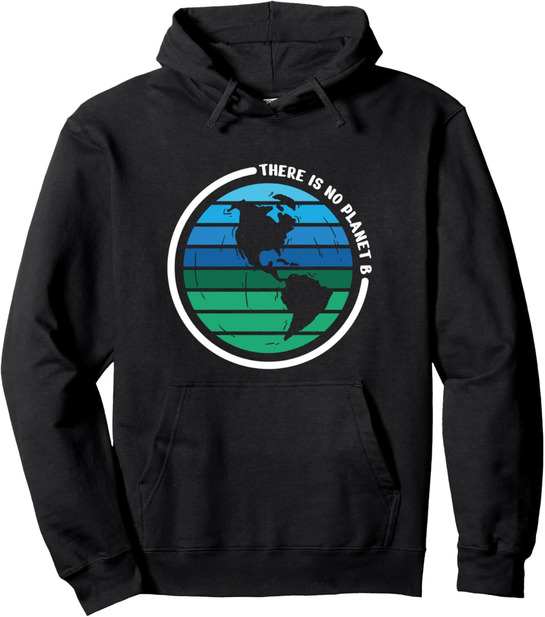 Es gibt kein Planet B Climate Change Retro Style Earth Day Pullover Hoodie