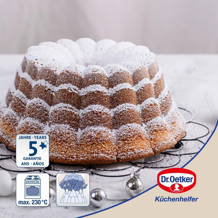 Dr. Oetker Guglhupf Floral ⌀ 24,5 cm – Gugelhupfform aus der Serie Back-Kunst – Backform mit Antihaf