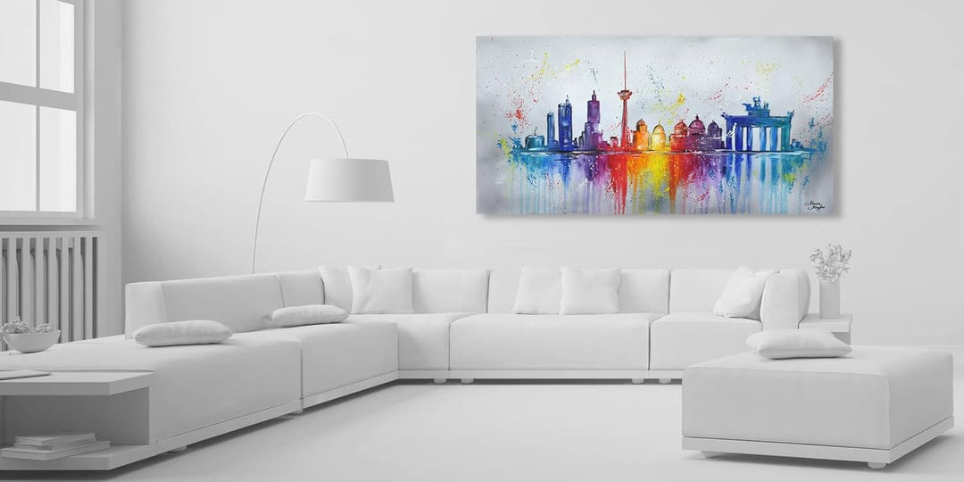 Monica Mirafiori I 100% HANDGEMALT I Gemälde Berlin I 100x50cm | Gemälde Handgemalt | Acrylgemälde |