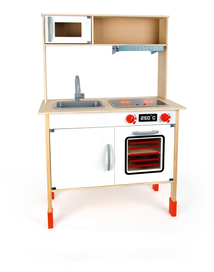 small foot 10749 Kinderküche modern aus Holz mit umfassender Ausstattung, Rollenspielzeug für Kinder