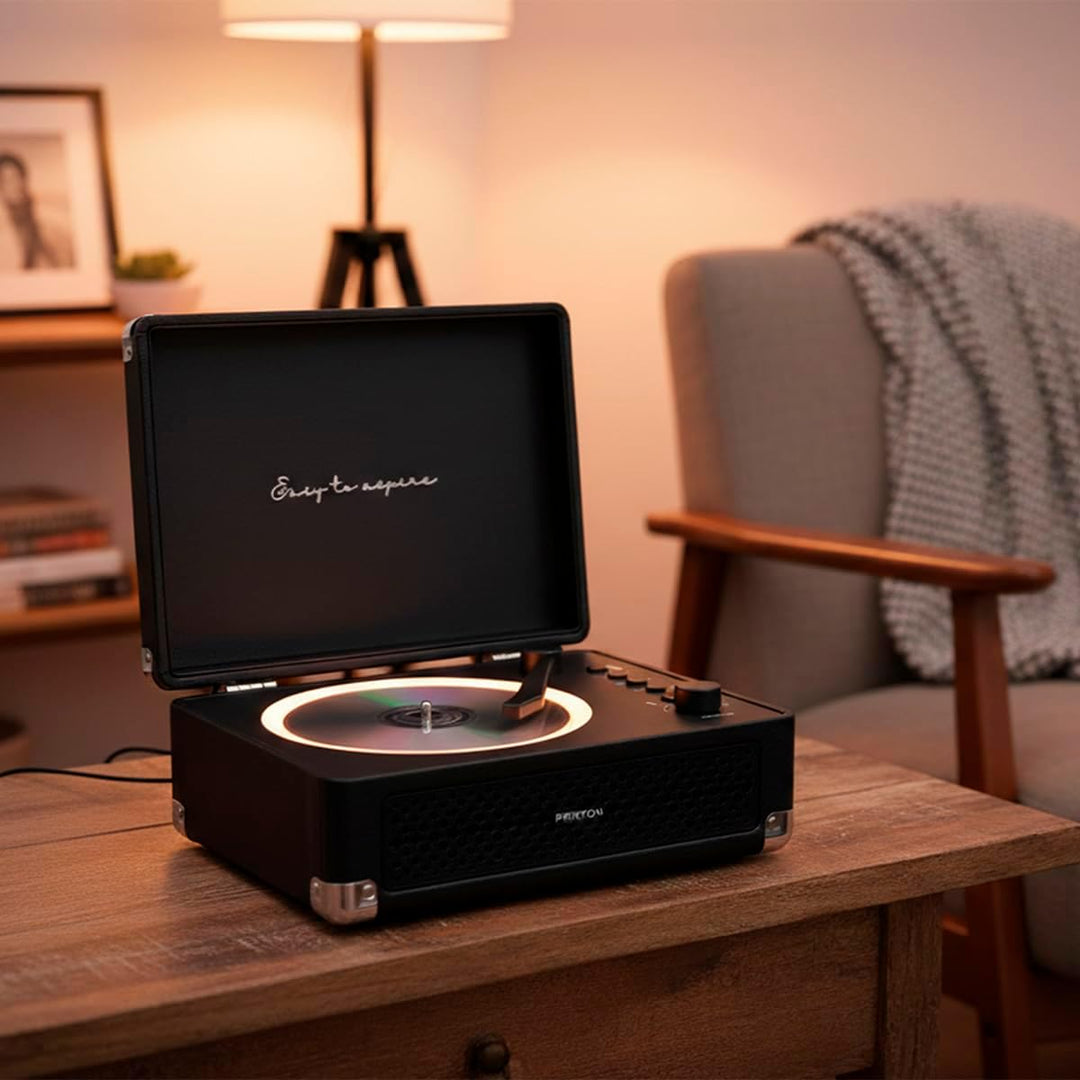 PRIXTON Tragbarer CD-Player mit Bluetooth, FM-Radio und AUX, 6W Lautsprecher (2x3W), Kompatibel mit