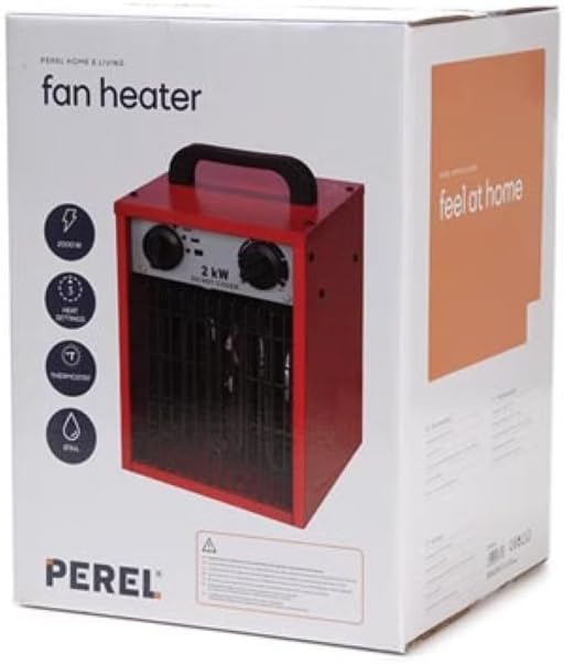Perel Toolland Construction Heater with 3 Levels / Fan Function and Thermostat / 2 kW, Grey