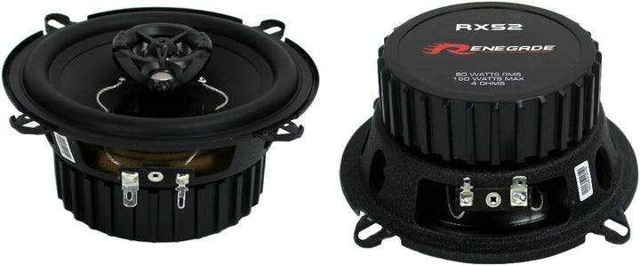 2 Lautsprecher RENEGADE RX52 2 Wege koaxial 5,25" 13,00 cm 130 mm Durchmesser 80 watt rms 160 watt m