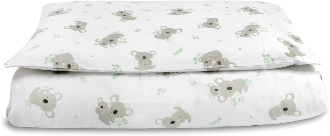 schlummersack Kinder Bettwäsche Set 100x135 Koala aus 100% Baumwolle, Wendbar, mit Reissverschluss,