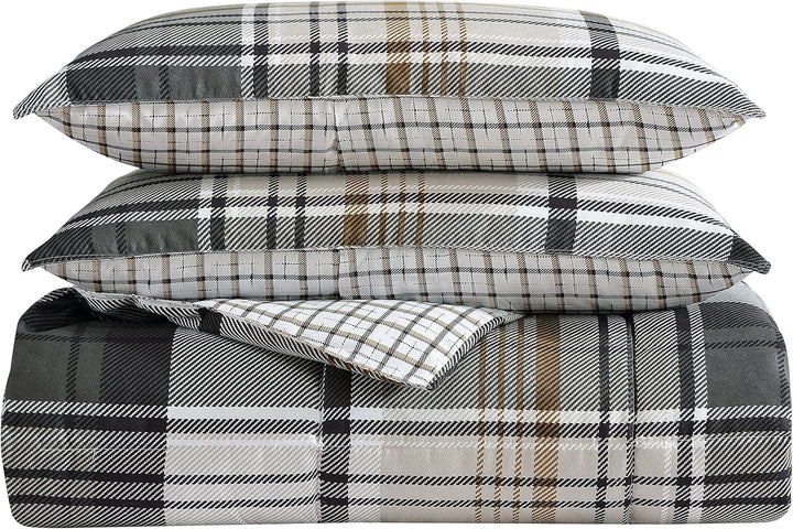 Eddie Bauer | Normandy-Kollektion | Bettwäsche-Set – weich und gemütlich, wendbar, Polyester, Grau,
