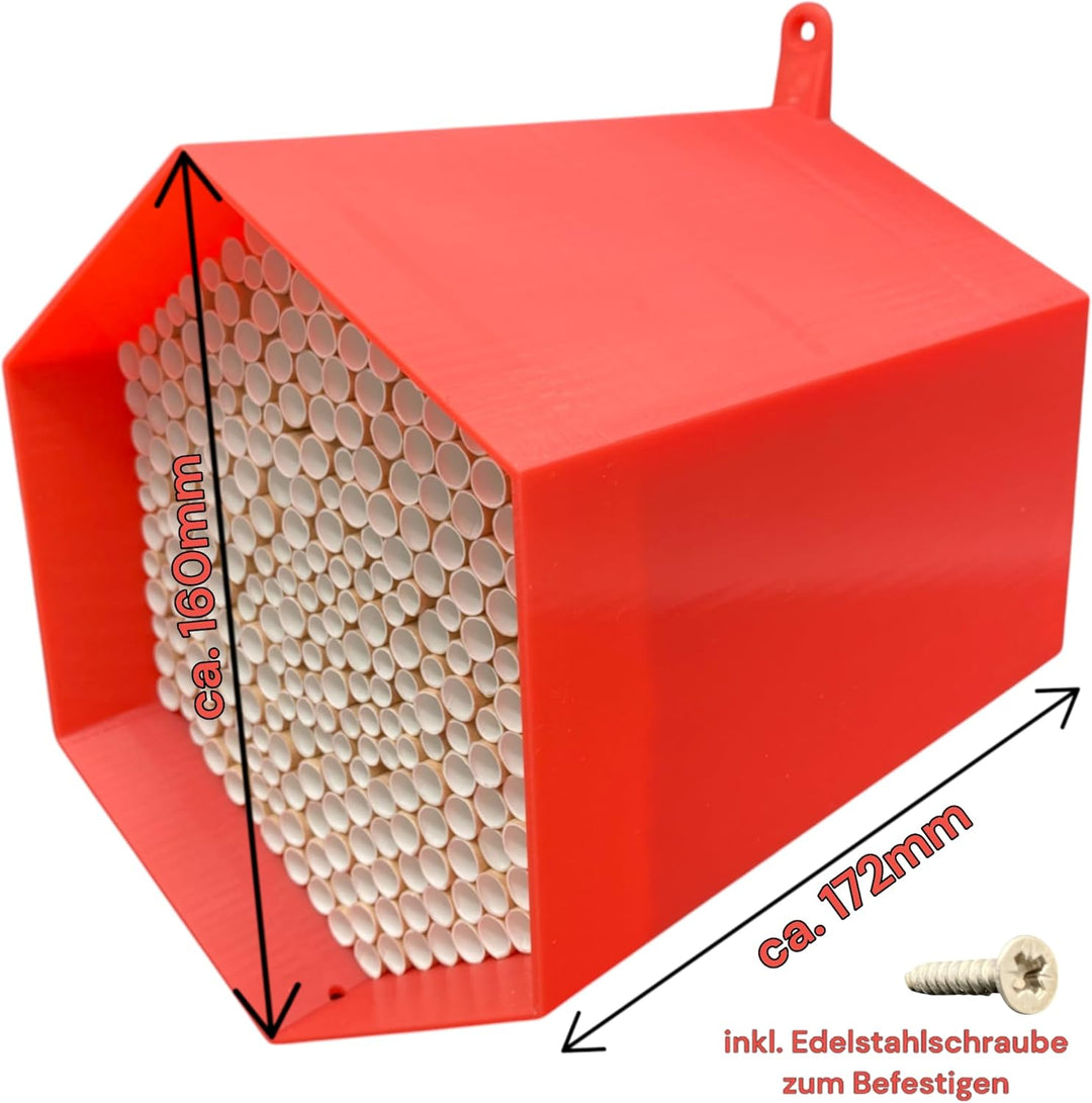 Wildbienen-Nisthilfe – absolut haltbar &amp; wetterfest. Insektenhotel mit 300 Nisthülsen. Hochwertiges
