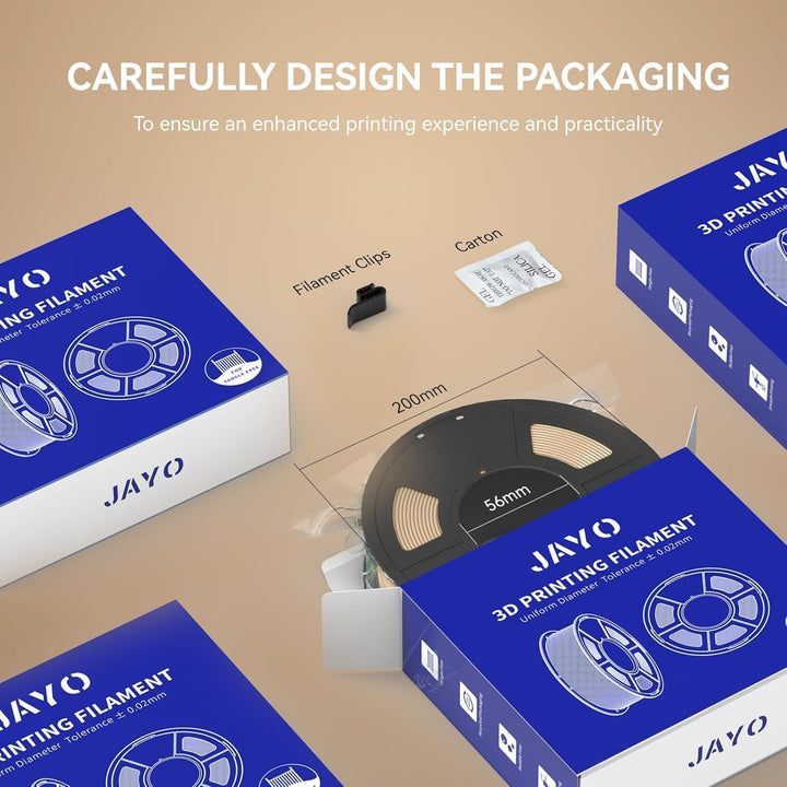 JAYO PLA Holz Filament 1,75 mm Walnussholz, Echtes Holz PLA 3D Drucker Filament, Holzstruktur, mit 1