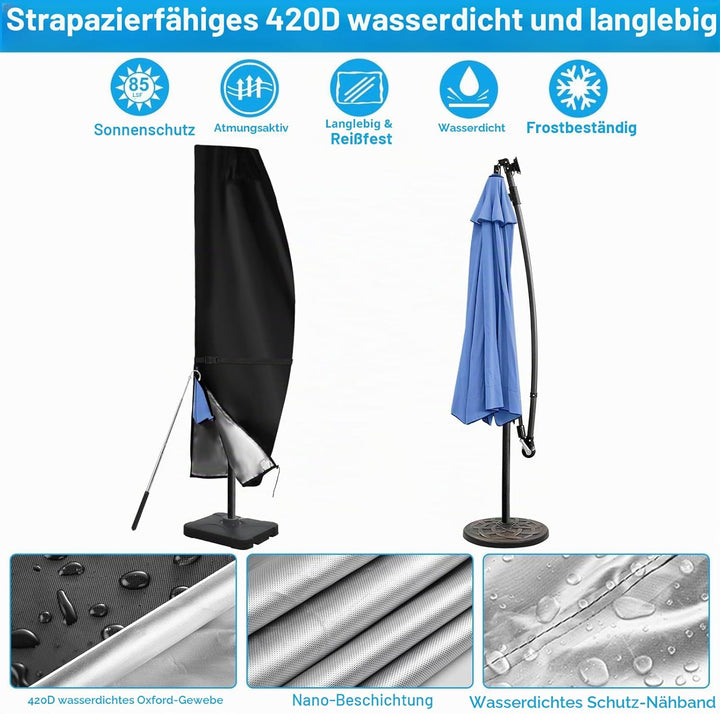 Ampelschirm Schutzhülle 420D wasserdichte für 2,7 m - 3,6 m, mit stabilem, wasserdichtem Reissversch