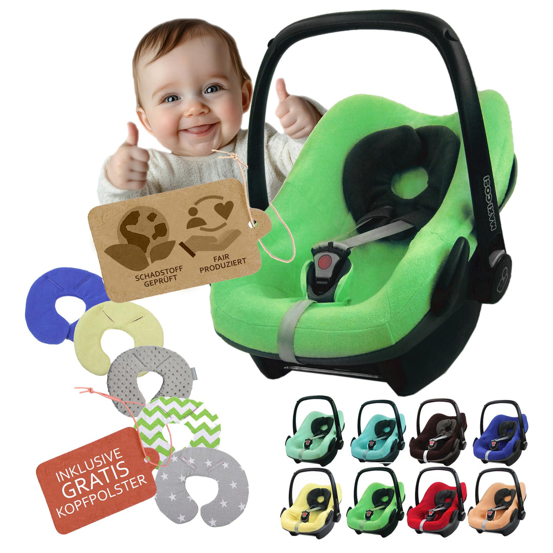 Sommerbezug Babyschale kompatibel mit Maxicosi Pebble & Pebble Plus - Atmungsaktiver Schonbezug Baum