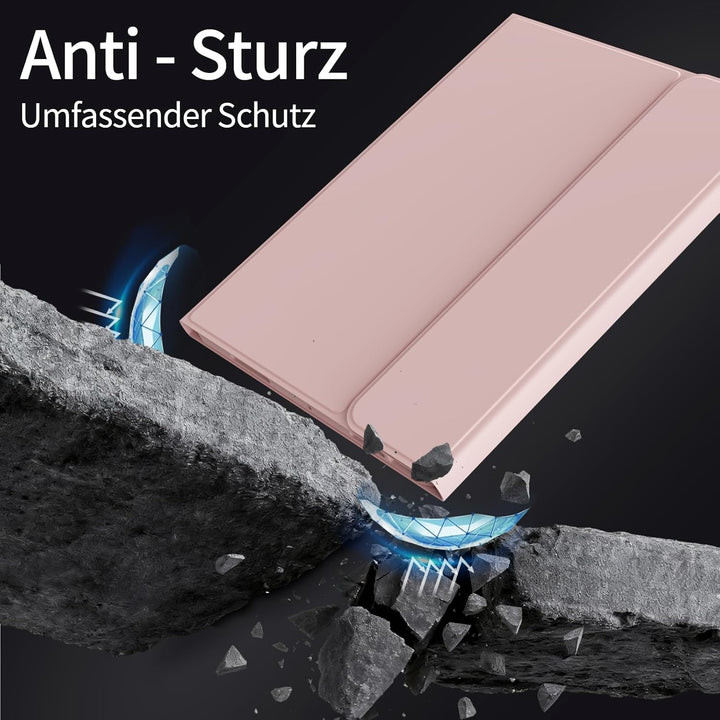 Tastatur Hülle für iPad A16 11. Generation 2025/ iPad 10. Generation 2022 (11/10,9 Zoll) mit Stiftha
