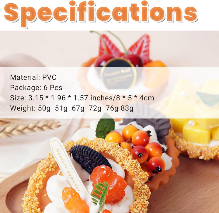 Künstliche Kuchendekoration, 6 Stück, 7,6 cm, für Kuchen, Gebäck, Muffins, Desserts, realistische kü