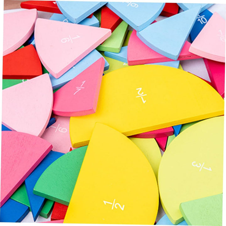 UPKOCH Buntes Lernset Holz Bruchkreis Puzzle Mathe Lehrmittel Bruchrechnung Visuelle Lernhilfe