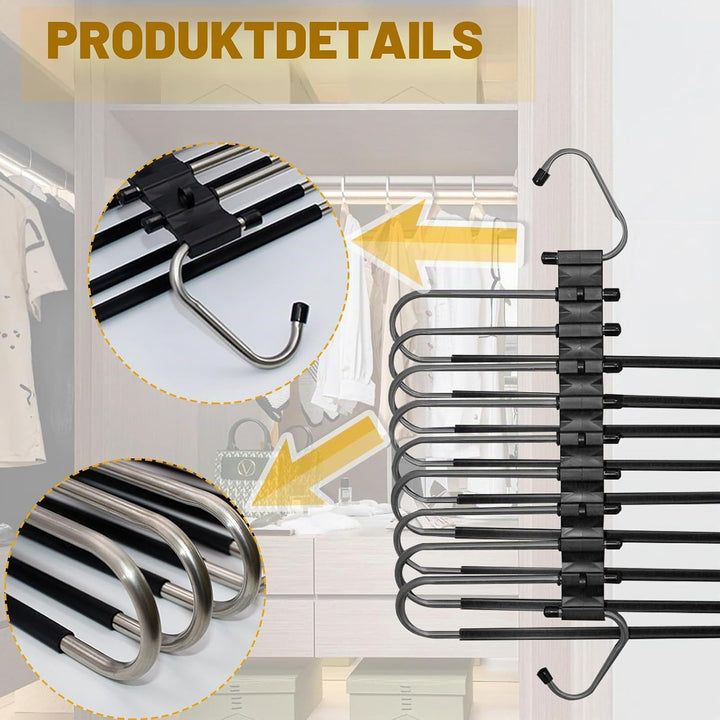 2 Stück 9 Lagen Faltbare Kleiderbügel platzsparende Hosenbügel Multifunktionale Hosenablage Kleiderb