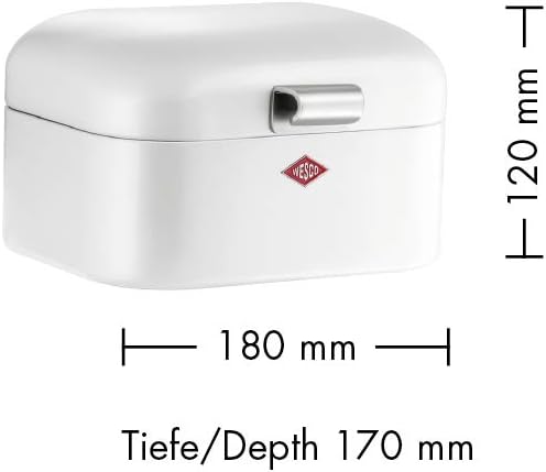 Wesco 235 001 Mini Grandy Brotkasten 17 x 18 x 12cm (L/B/H) weiss, Weiss