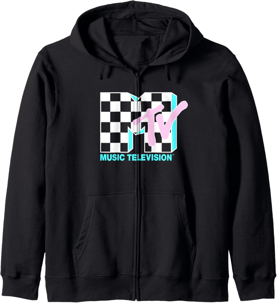 MTV Neon Checkered Logo Kapuzenjacke