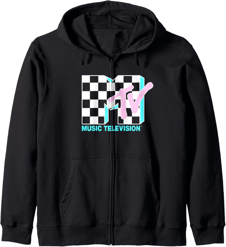 MTV Neon Checkered Logo Kapuzenjacke