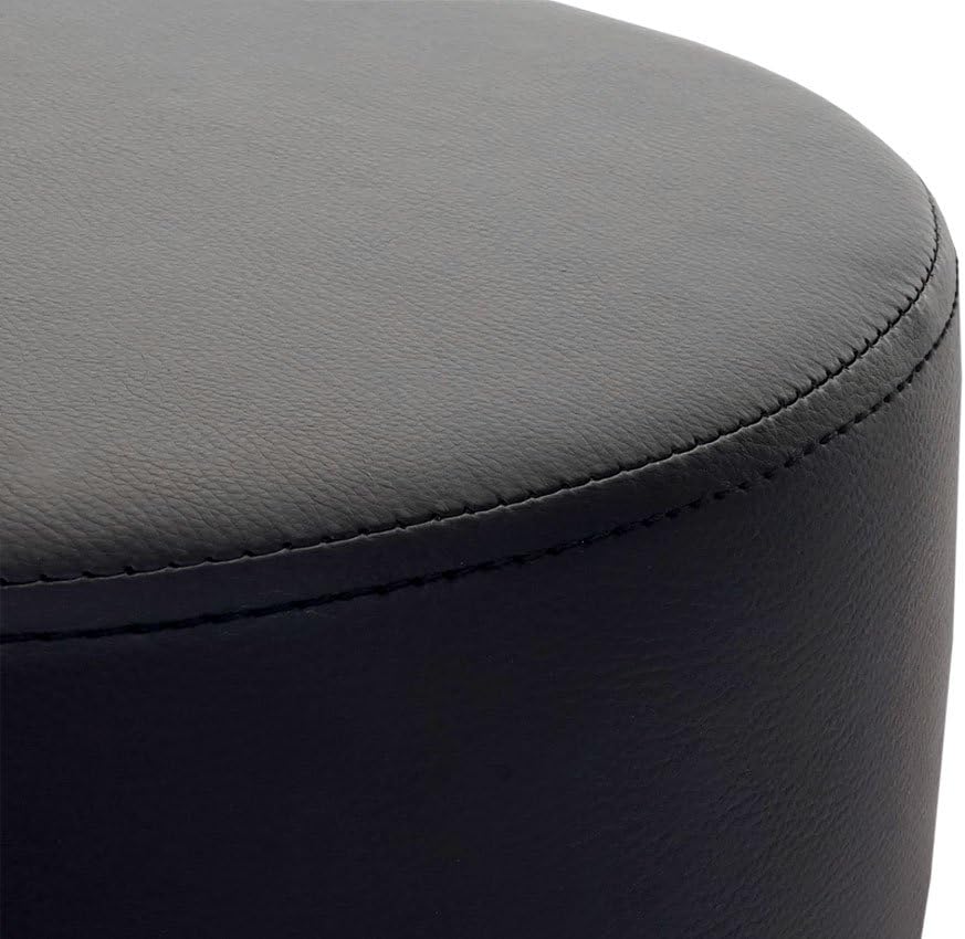 Mendler 2er-Set Hocker HWC-C22, Sitzhocker Schminkhocker, höhenverstellbar Ø 35cm - Kunstleder, schw