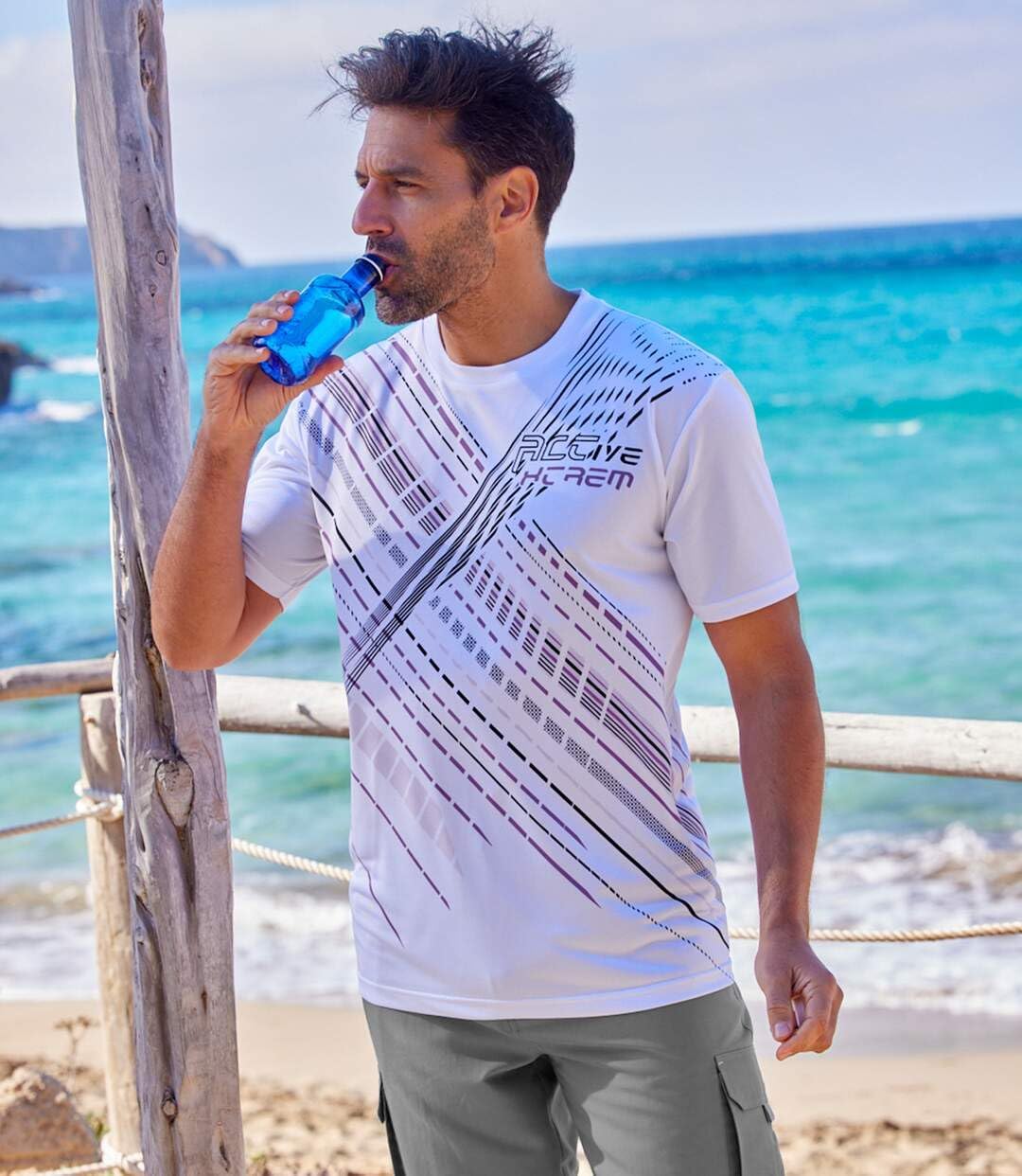 ATLAS FOR MEN - 3er-Pack Herren T-Shirts - Rundhalsausschnitt - Kurze Ärmel - Verfügbar in grossen G