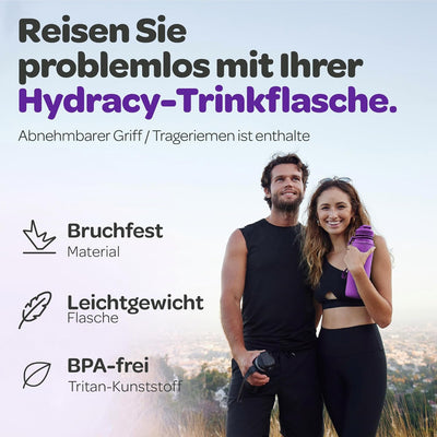 Hydracy Trinkflasche mit Fruchteinsatz - 1L Wasserflasche - BPA-freie Trinkflasche mit Zeitmarkierun