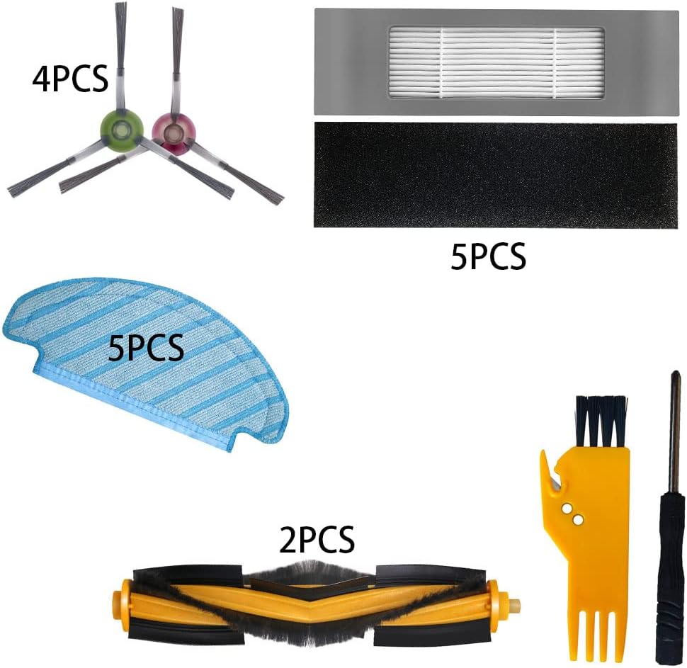 22 Stck Ersatz Ersatzteile Reinigen Zubehör für Ecovacs Deebot N8/+/Pro/Pro+ OZMO T8/T8+AIVI/AIVI+T8