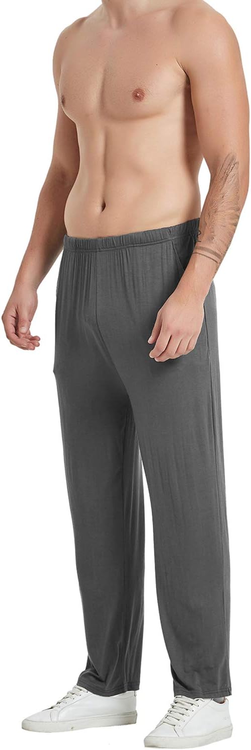 MoFiz Herren Schlafanzughose Lang Modal Pyjamahose Schlafhose Weit Loungewear S 3 Pack-02, S 3 Pack-