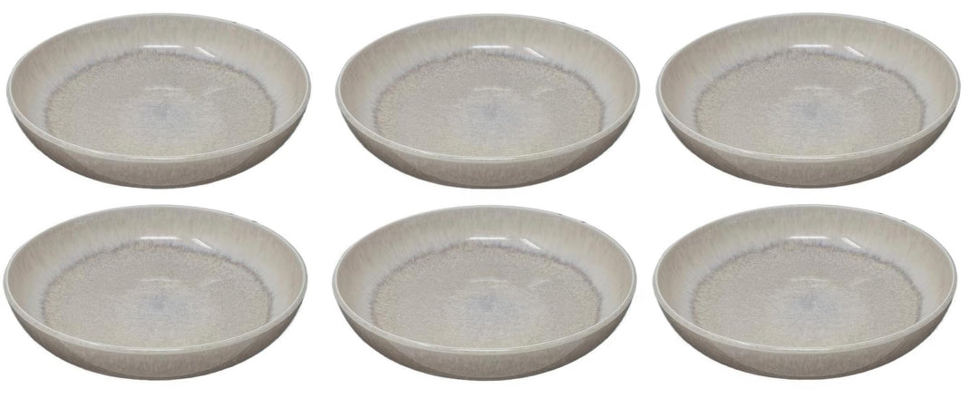 Villeroy & Boch like. by Perlemor Sand Pastaschale 6er Set, 22 cm, Suppenschalen im Pottery Look mit