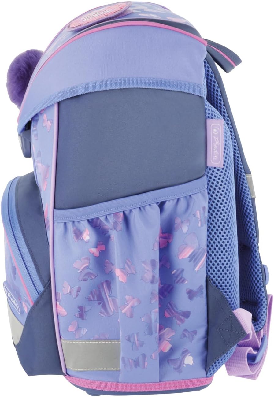 Herlitz Schulranzen Set 6-teilig Butterfly Paradise Ergonomische Ultraleichte Schultasche 1.Klasse J