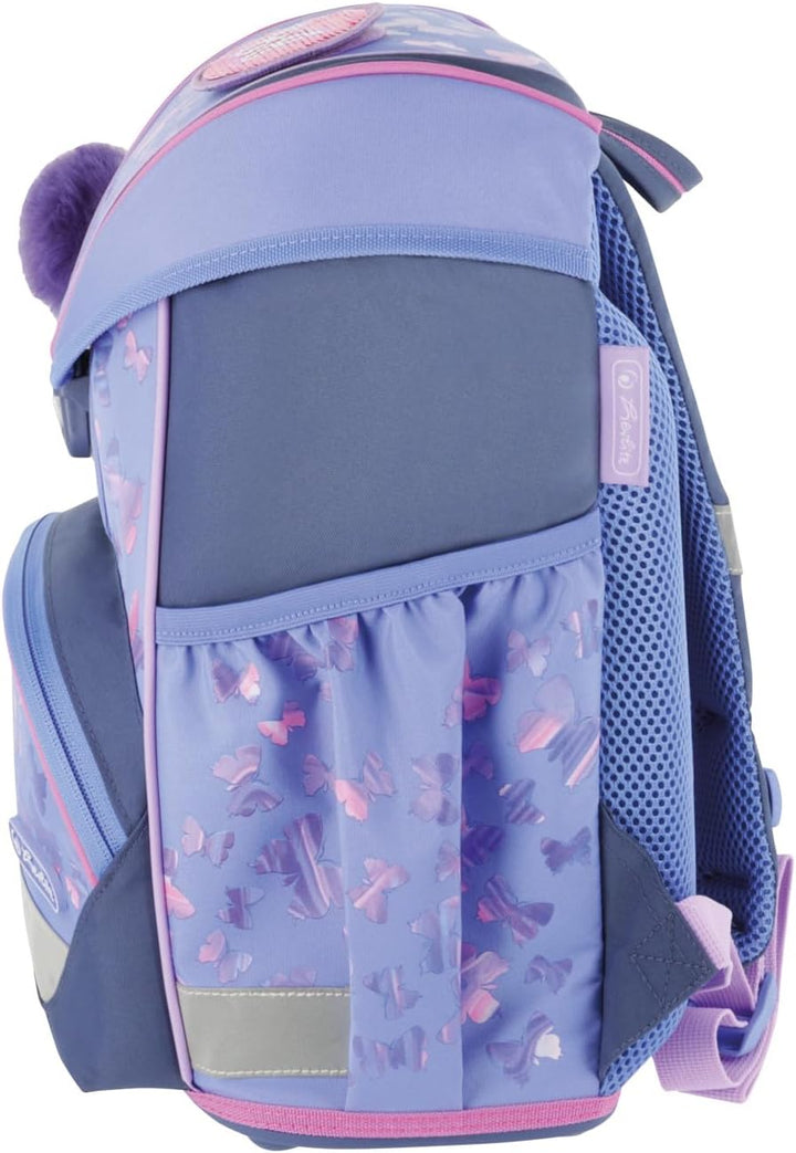 Herlitz Schulranzen Set 6-teilig Butterfly Paradise Ergonomische Ultraleichte Schultasche 1.Klasse J