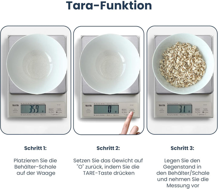 Tanita KD321SV33 Küchenwaage 3 kg mit Feinteilung 0.1 g
