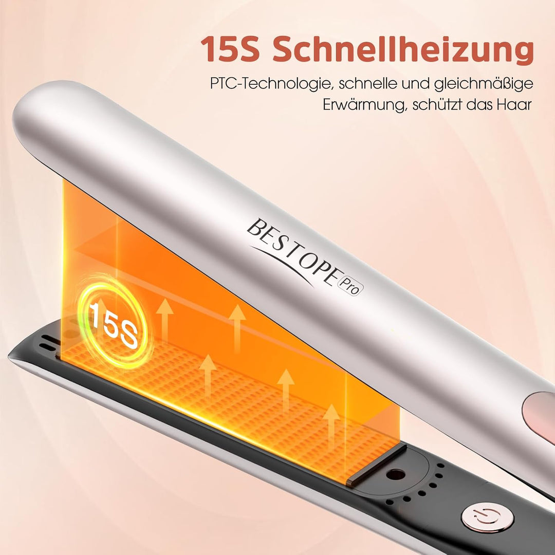 Glätteisen Locken und Glätten - Professional Ionen Haarglätter Weniger Frizz &amp; Statische Aufladung,