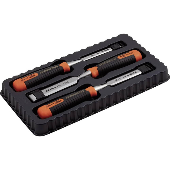 Bahco Stechbeitel-Satz 3tlg. 434-S3-EUR, 12/18/25 mm, Silber/Schwarz/Orange