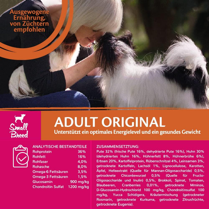 Wellness CORE Small Breed Adult Original, Hundefutter trocken für kleine Hunde, getreidefrei, mit ho
