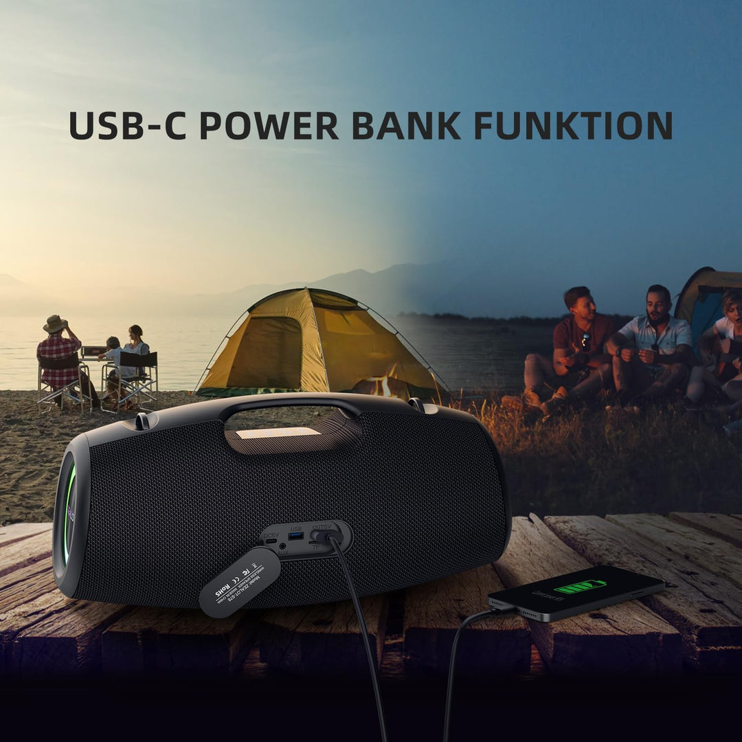 ZEALOT Bluetooth Lautsprecher,120W Boxen Bluetooth Gross mit Booming Bass,IPX6 Wasserdicht,Musikbox