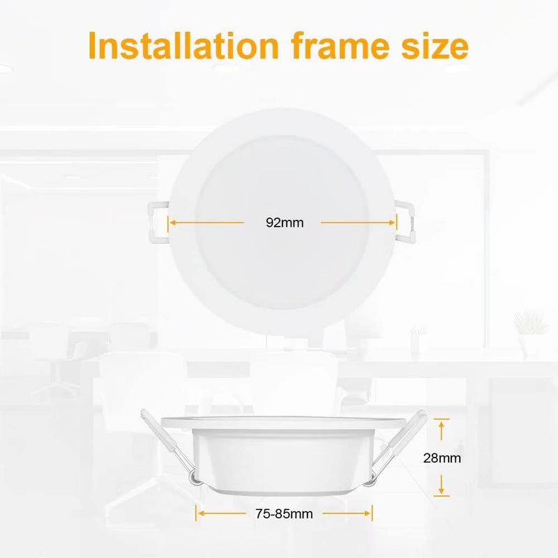 18er Pack LED Bad Einbaustrahler, 6W 450LM Ultra Flach LED Einbauleuchten, 3000K Warmweiss Slim LED