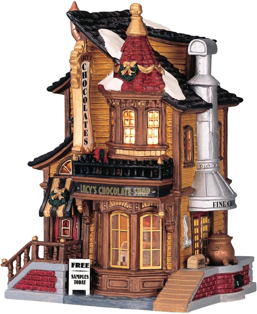 Lemax Lucys Chocolate Shop - Beleuchtetes Schokoladengeschäft - 13,50cmx18cmx10,40cm - Batteriebetri