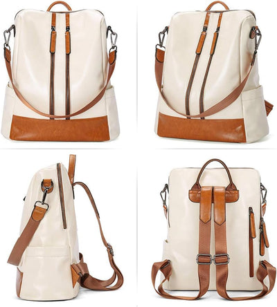 CLUCI Damen Rucksack Mode Leder Schultertasche Elegant Grosse Reiserucksack Leichter Tasche für Frau