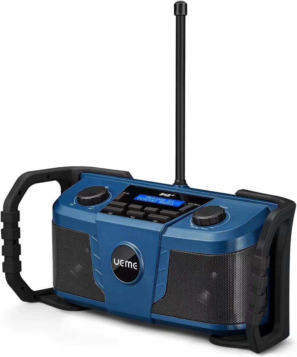 Baustellenradio DAB+ DAB FM Radio, Digitalradio mit Bluetooth und Wecker und Dimmer, Robustes DAB Pl
