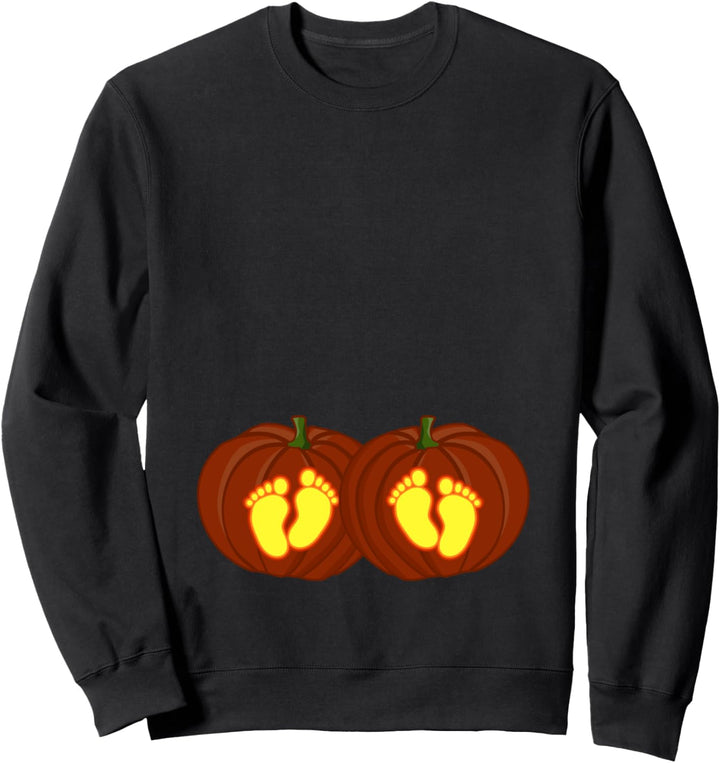 Zwillinge Schwangerschaft Halloween Lustige Kürbis Zwilling Sweatshirt
