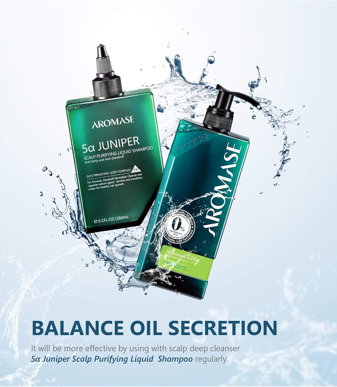 AROMASE Anti-Oil Essential Shampoo - Effektiv bei schnell fettendem Haar & fettiger Kopfhaut, reguli